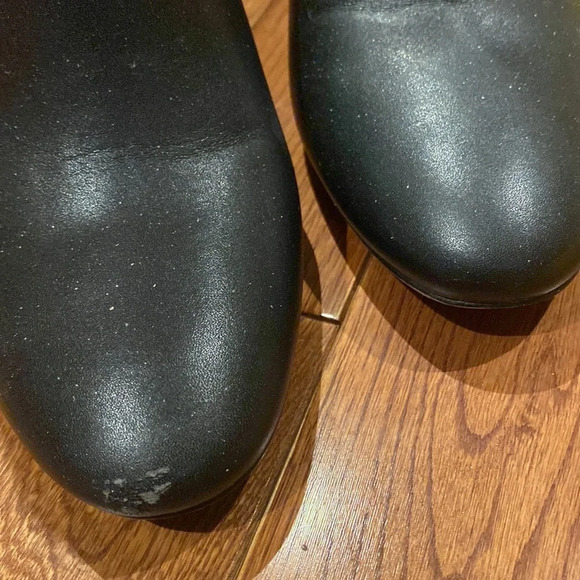 Aldo matte Black Round toe leopard print platform ankle boots - Picture 16 of 17